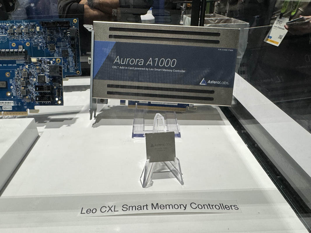Astera Labs Leo CXL Smart Memory Controller and Aurora A1000 add-in card at GTC
