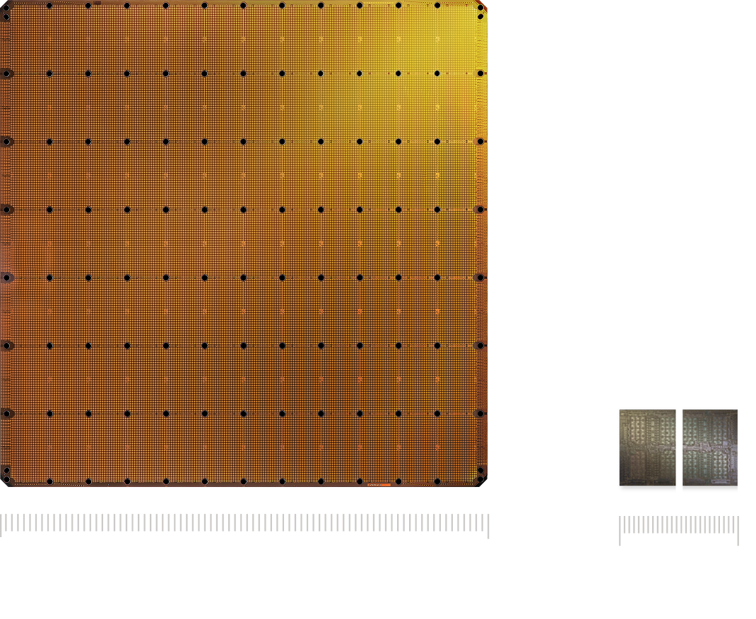 Cerebras Wafer Scale Engine 3 compared with an NVIDIA B200 GPU